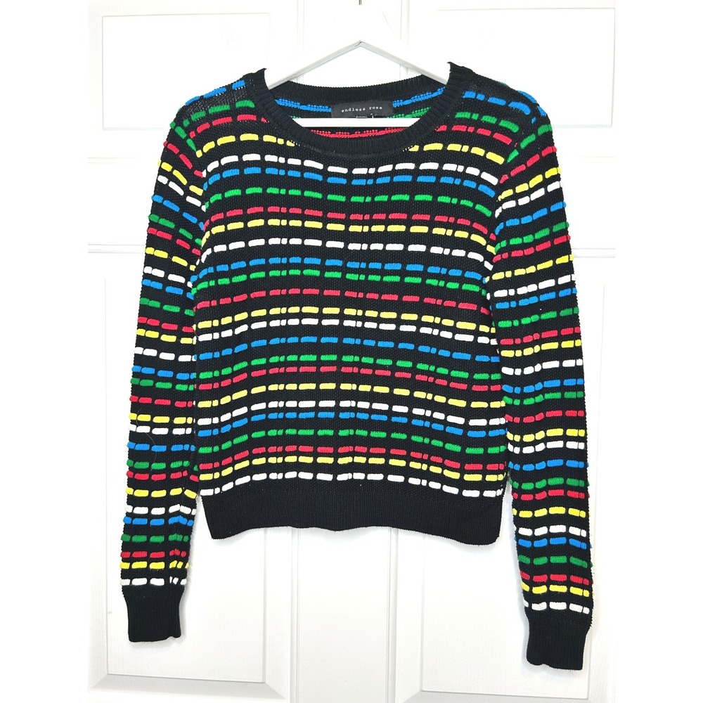 Endless Rose Textured Stripe Sweater Medium